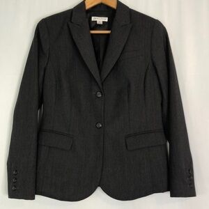 PENDLETON CLASSIC DARK GRAY 100% PURE VIRGIN WOOL BLAZER     SIZE 8